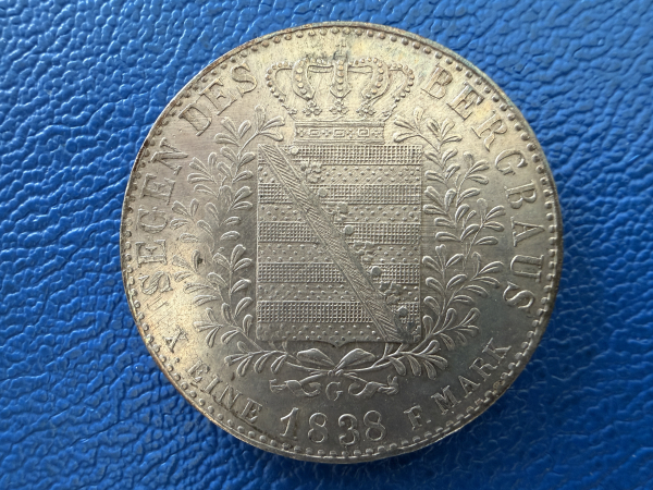 Sachsen Taler - Ausbeutetaler 1838 G Friedrich August II.