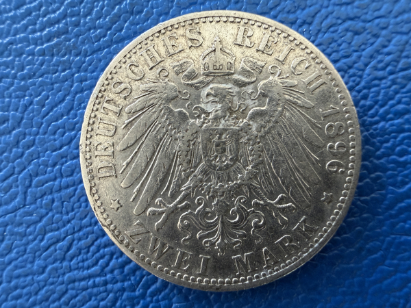 Schwarzburg-Sondershausen 2 Mark 1896 A Karl Günther Silber Jaeger 168