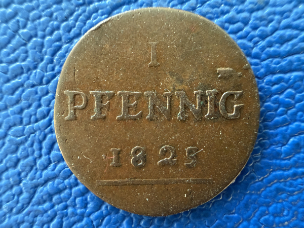 Schwarzburg-Rudolstadt Pfennig 1825 Friedrich Günther 1807-1867