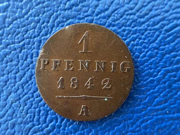 Waldeck - Pyrmont 1 Pfennig 1842 A Top Erhaltung!