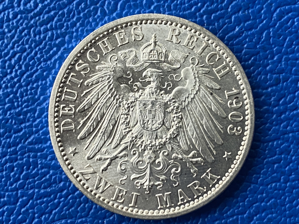 Sachsen-Weimar-Eisenach 2 Mark 1903 A Wilhelm Ernst Prachtstück