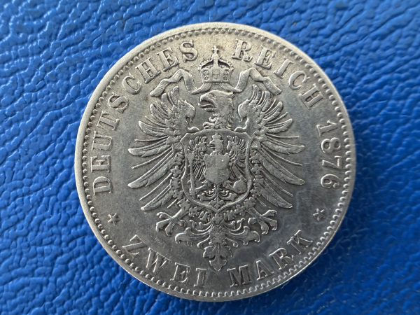 Württemberg 2 Mark 1876 F Karl Jaeger 172