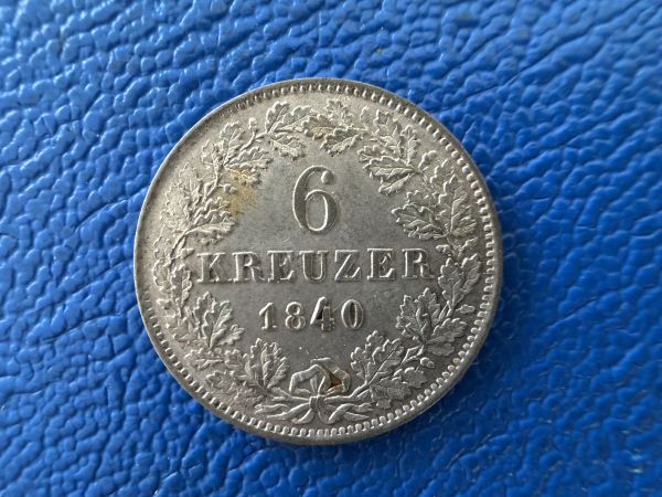 Württemberg 6 Kreuzer 1840 Wilhelm I. 1816-1864