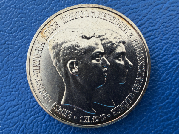 Braunschweig-Lüneburg 3 Mark 1915 A Ernst August Prachtstück! (1)