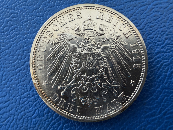Braunschweig-Lüneburg 3 Mark 1915 A Ernst August Prachtstück! (1)