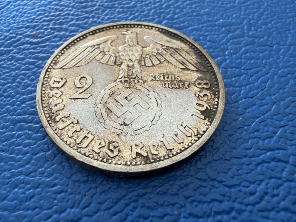 Deutsches Reich 2 RM 1938 D Paul Hindenburg, Prachtstück!