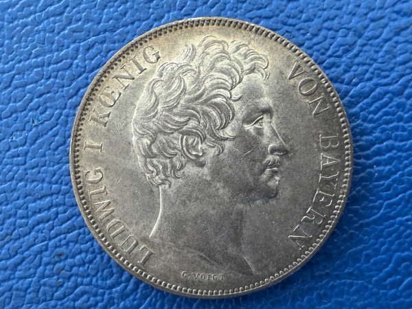 Bayern 1 Gulden 1844 Ludwig I (2) schöne Patina Prachtstück