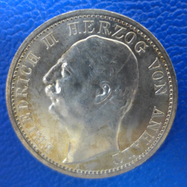 Anhalt 2 Mark 1904 A Friedrich II Silber PRACHTSTÜCK, selten ! Jaeger 22