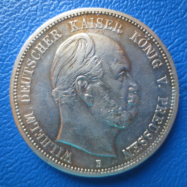 Preußen 5 Mark 1876 B Wilhelm Silber