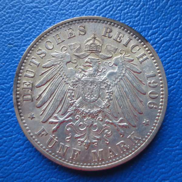 Baden 5 Mark 1906 Friedrich I. mit Ehefrau Luise Silber (1)