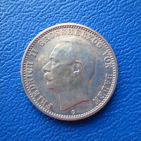 Baden 2 Mark 1913 G Friedrich II. Silber (1)