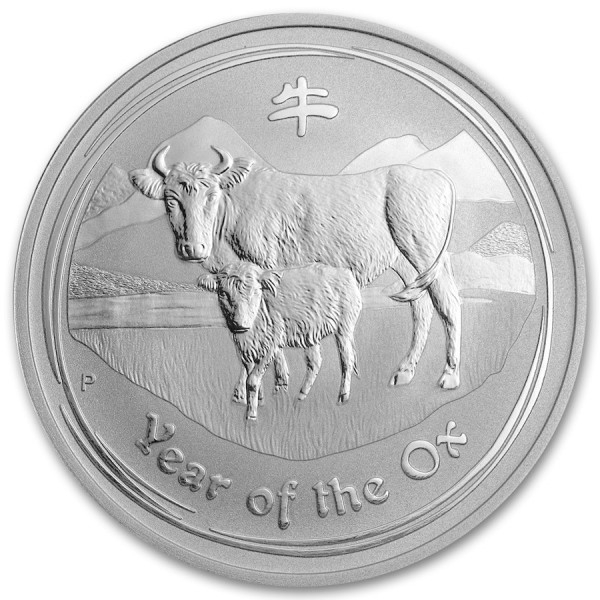 1 Oz 2009 Ochse Lunar II Silber