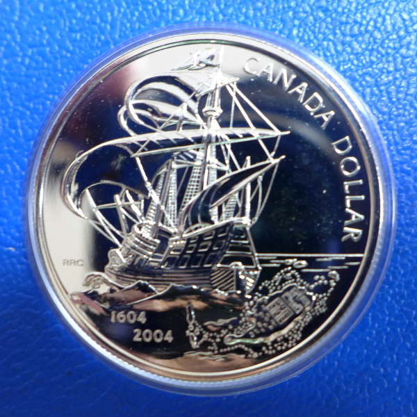 Kanada Dollar 2004 Neue Welt / Ile Sainte Croix  Silber in PP