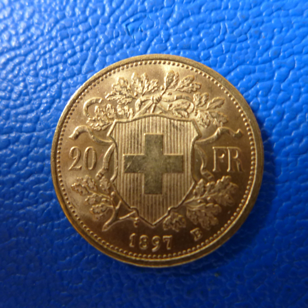 Schweiz 20 Franken 1897 Vreneli Gold