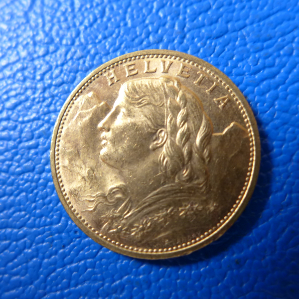 Schweiz 20 Franken 1914 Vreneli Gold