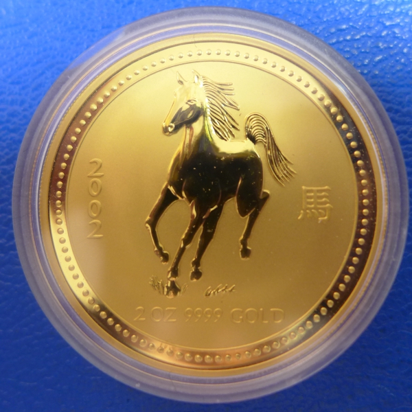 2 Oz 2002 Pferd Lunar I Gold