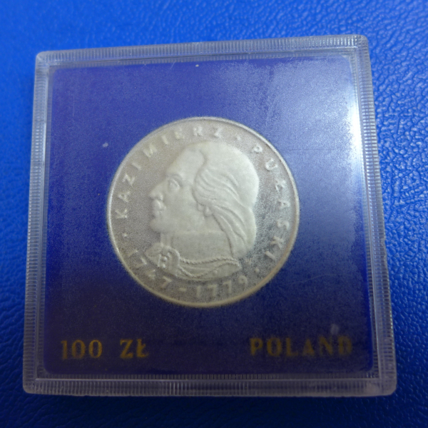 Polen 100 Zloty 1976 Pulaski Silber in PP