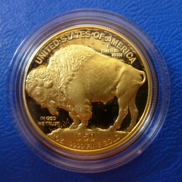 USA 1 Oz 2007 Buffalo / Büffel Gold in Polierte Platte