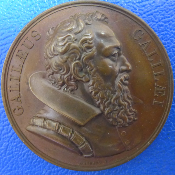 Astronomie Frankreich/Italien Galilaeus Galilaei Bronzemeadaille aus dem Jahr 1818