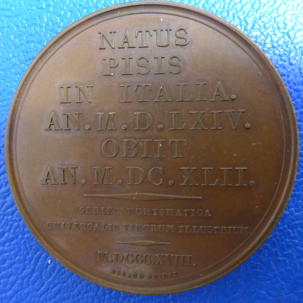 Astronomie Frankreich/Italien Galilaeus Galilaei Bronzemeadaille aus dem Jahr 1818