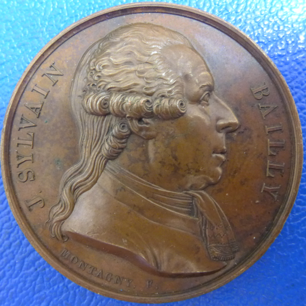Astronomie Frankreich J. Sylvan Bailly Bronzemedaille 1736-1793 aus dem Jahre 1821