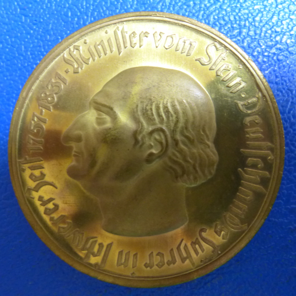 Provinz Westfalen 10.000 Mark 1923 vom Stein Kupfer/Zink vergoldet