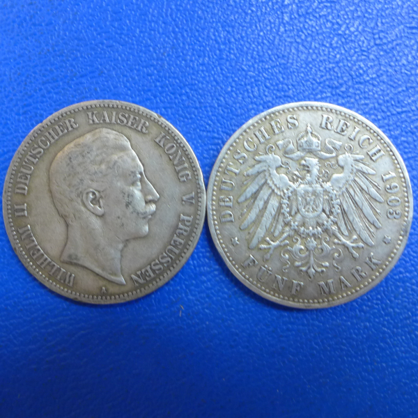 Preußen 5 Mark Wilhelm II diverse Massenware