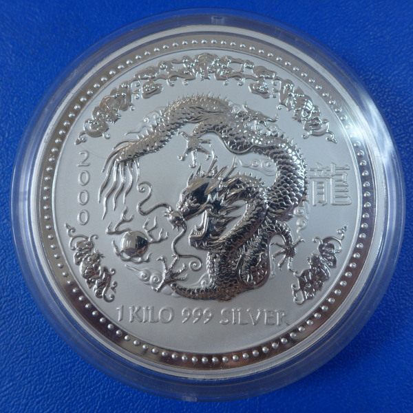 Australien 1 KG 2000 Drache Lunar I Silber