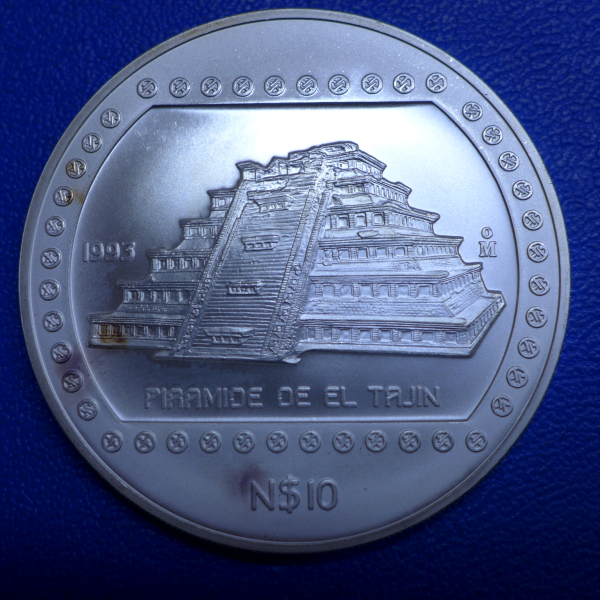 Mexico 5 Oz 1993 Piramide De El Tajin Silber