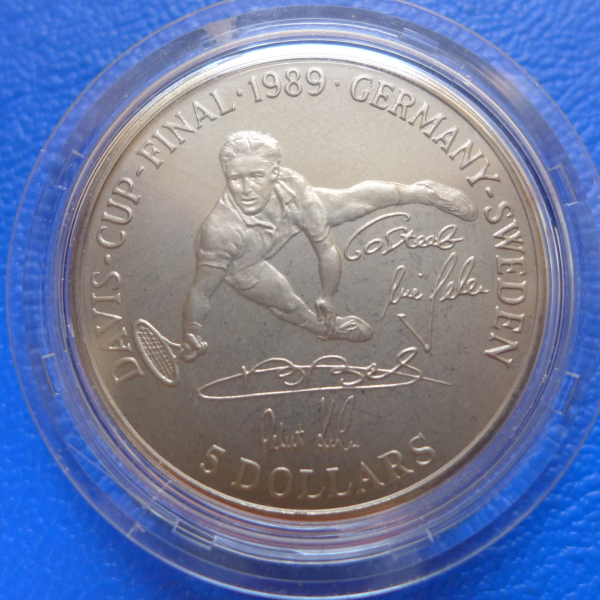 Niue 5 Dollars 1989 Davis Cup Deutschland - Schweden
