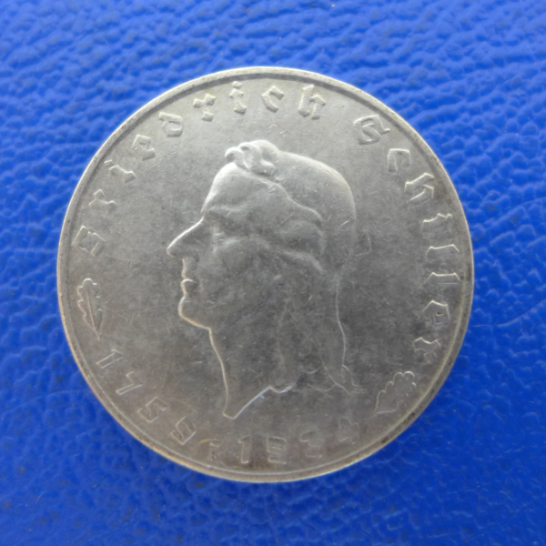 Deutsches Reich 2 RM 1934 F Schiller