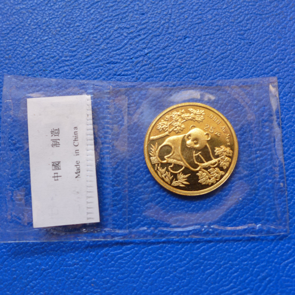China 1/4 Oz 1992 Panda Gold orig. eingeschweißt
