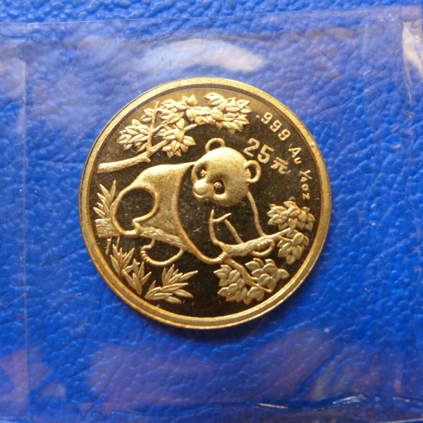 China 1/4 Oz 1992 Panda Gold orig. eingeschweißt