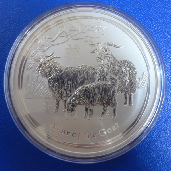 10 Oz 2015 Ziege Lunar II Silber