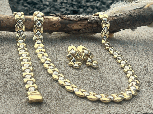 Vicenza Chimento Designer Collier / Armband / Ohrringe / Set Bicolor 750 Gelbgold / Weißgold 109g Ideal auch zur Kapitalanlage (1)