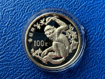 China 100 Yuan 1988 Golden Monkey Affe Gold in PP inkl. Zertifikat