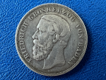 Baden 5 Mark 1875 G Friedrich Silber Jaeger 27